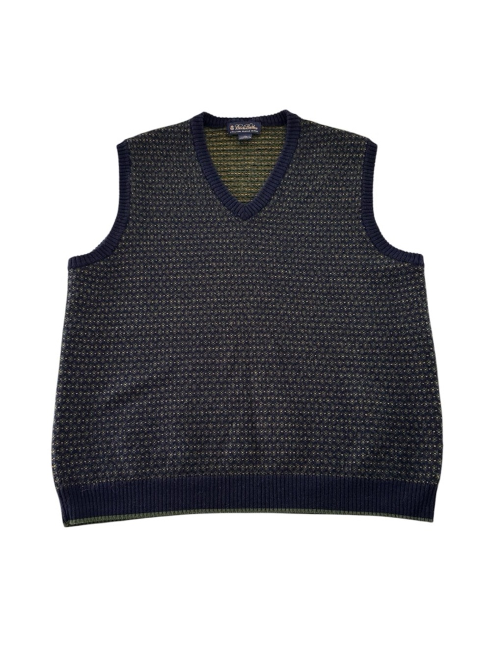 Brooks Brothers Merino Wool Vest XL Extra Fine Italian Birdseye Sweater Vest
